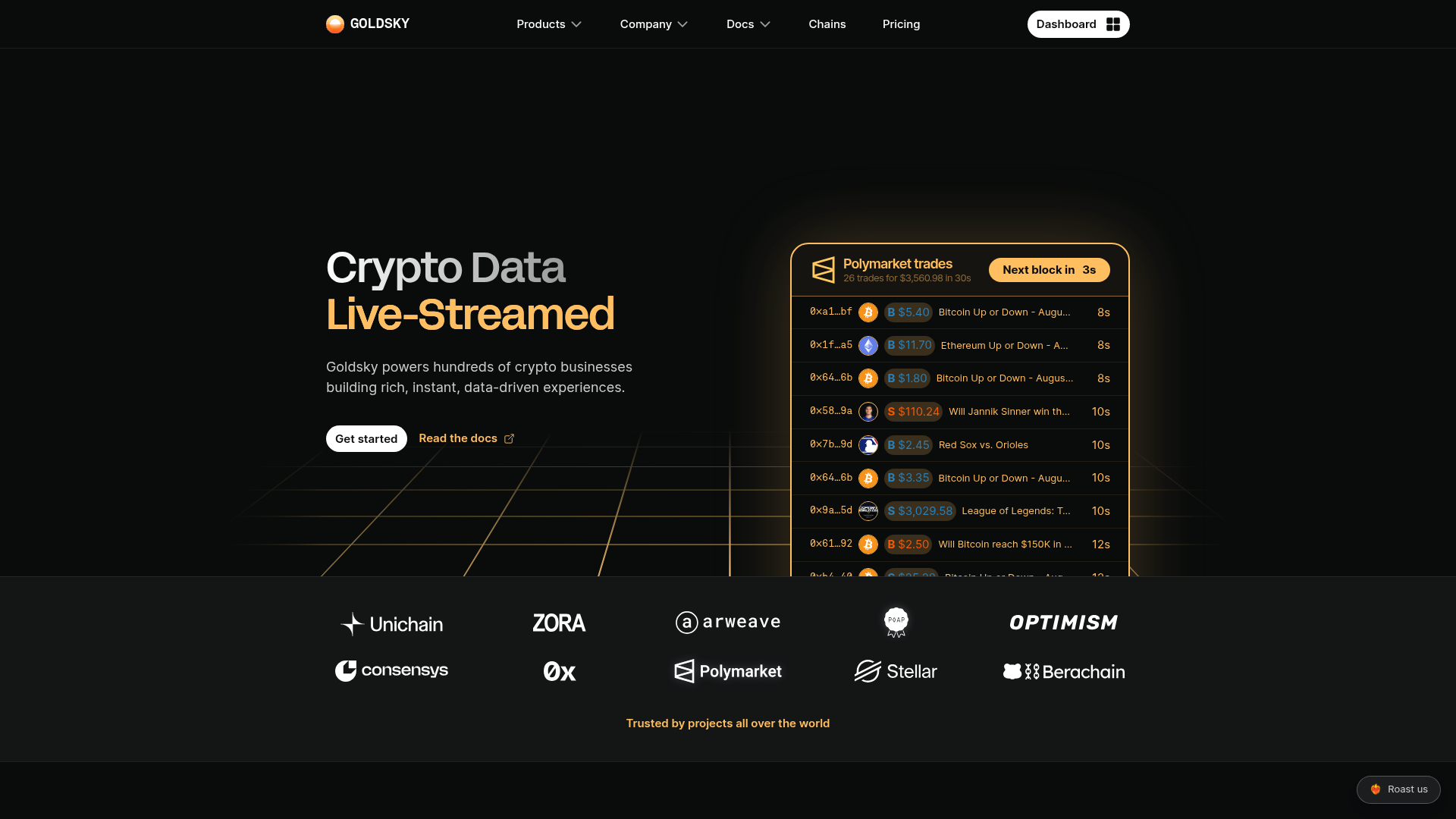 GoldSky website screenshot