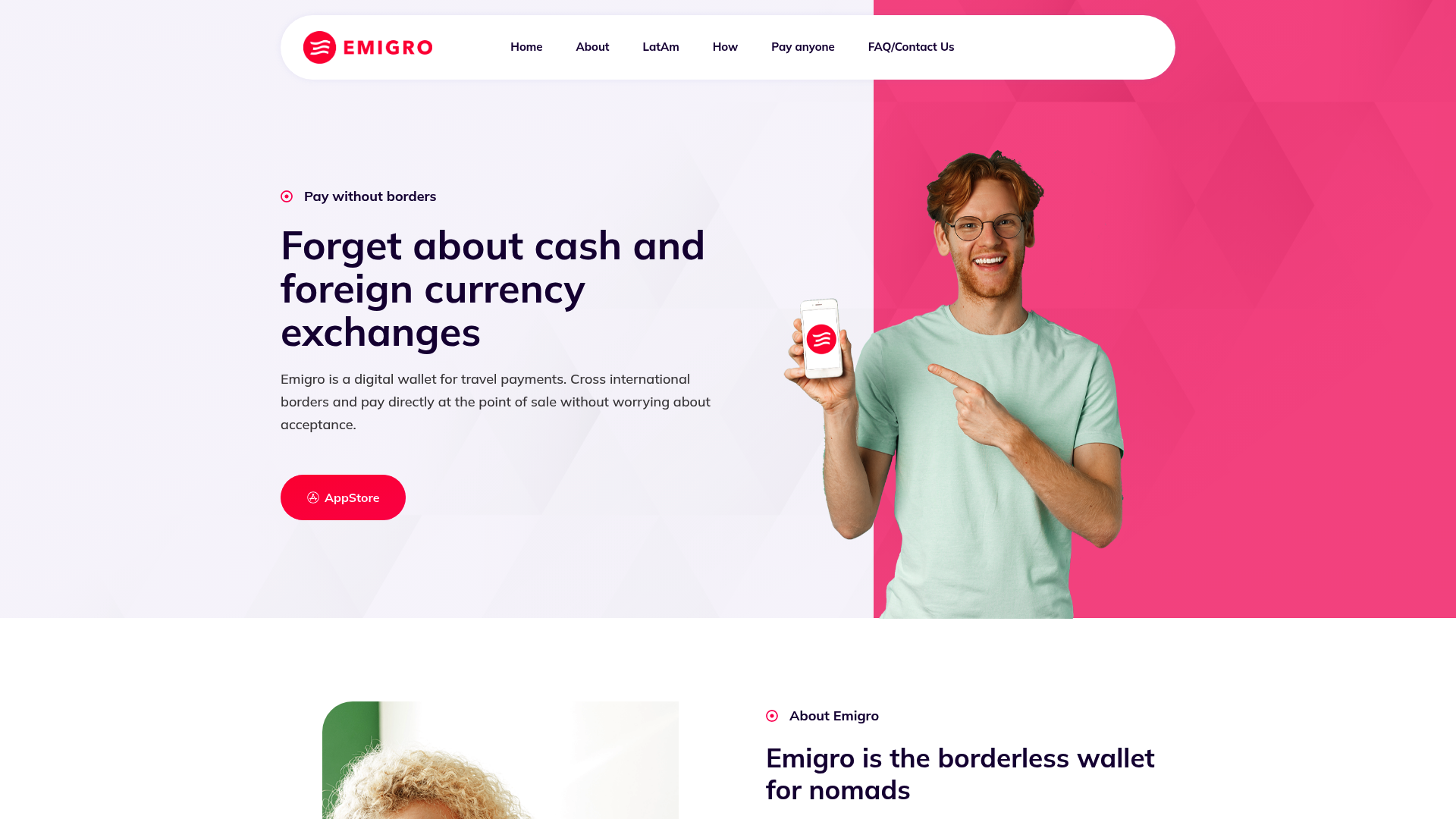 Emigro website screenshot