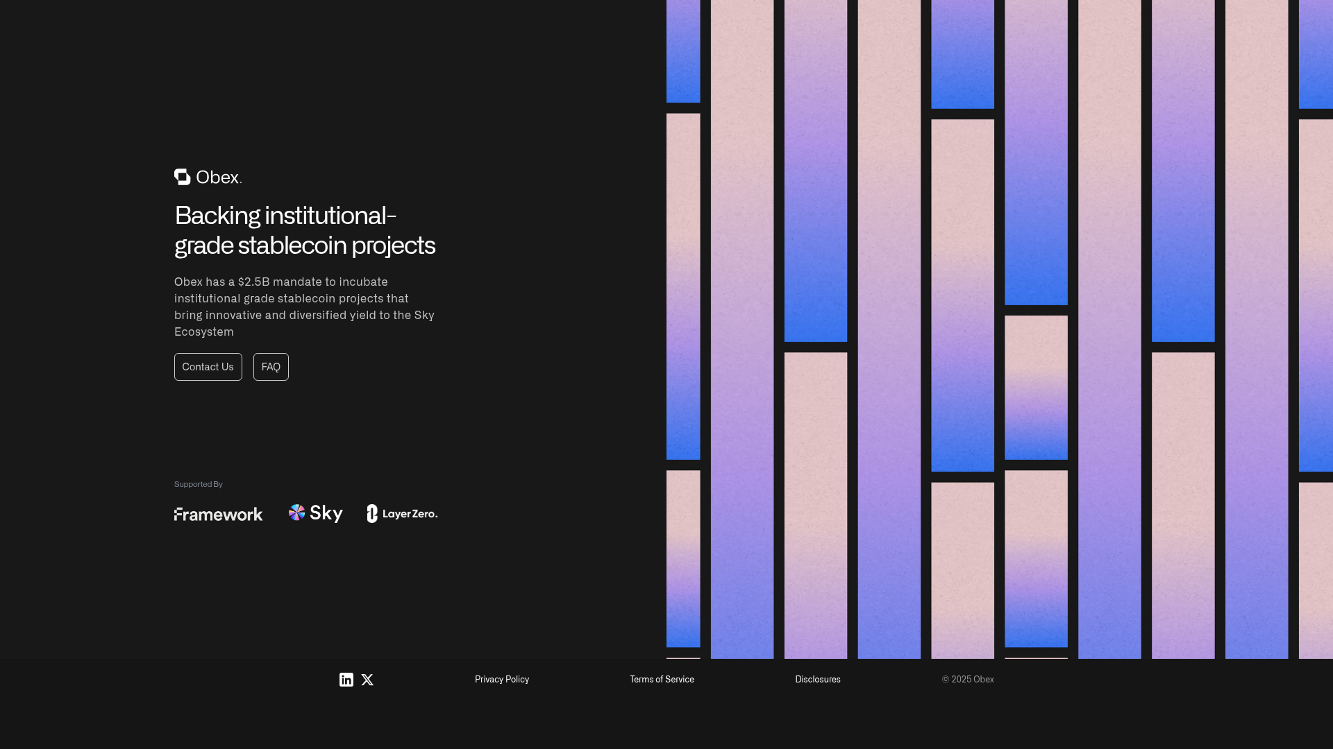 Obex website screenshot Obex website screenshot
