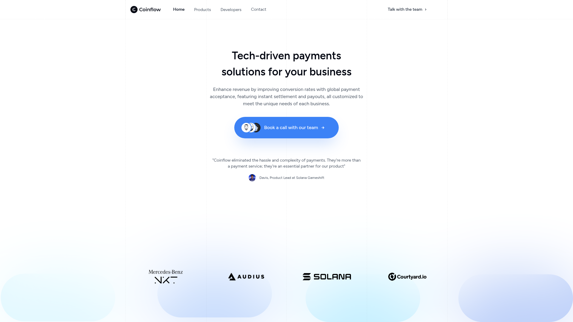 Coinflow website screenshot