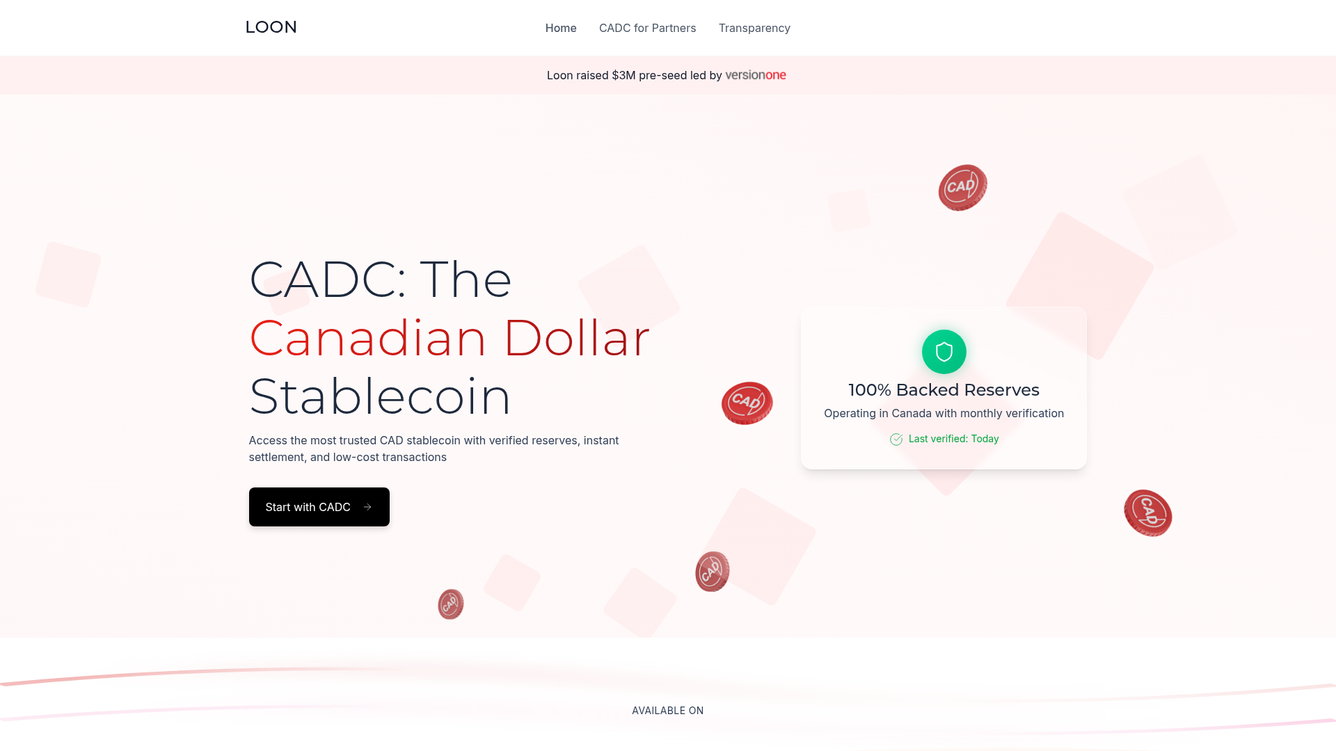 Loon Finance website screenshot