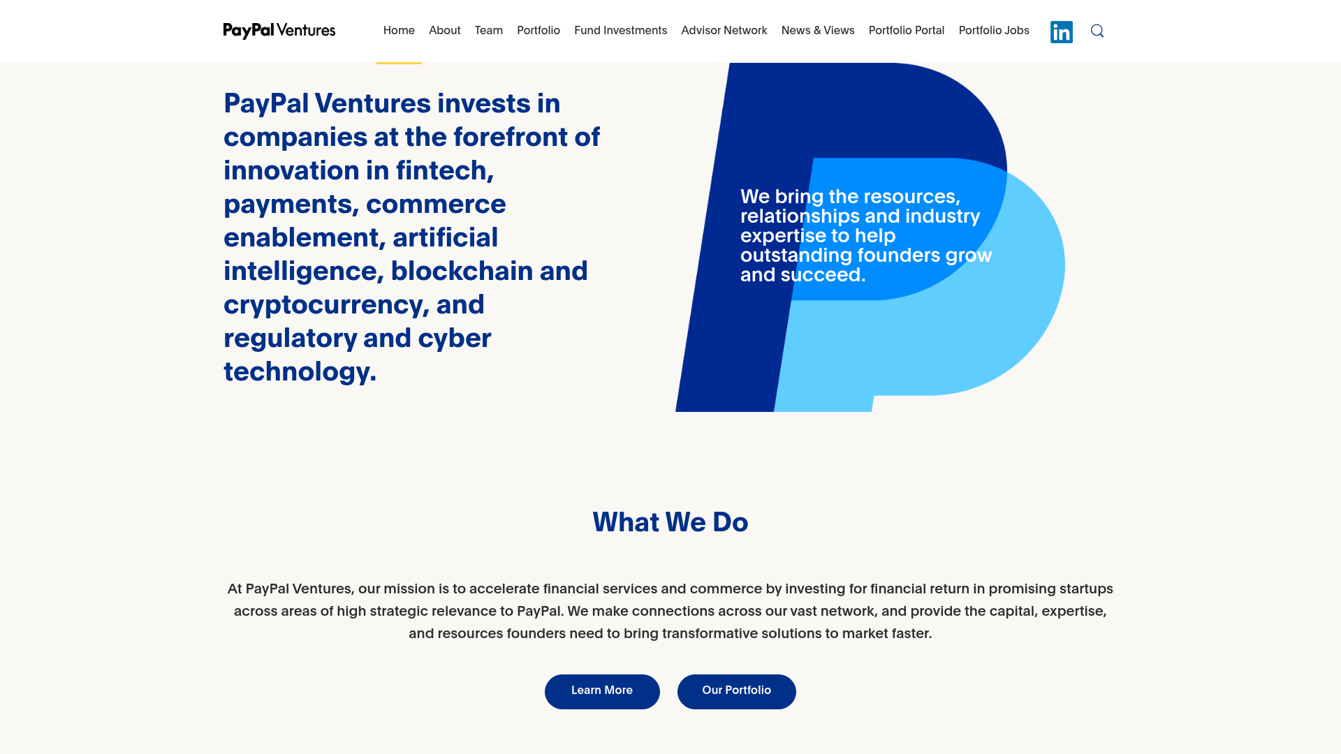 Paypal Ventures website screenshot