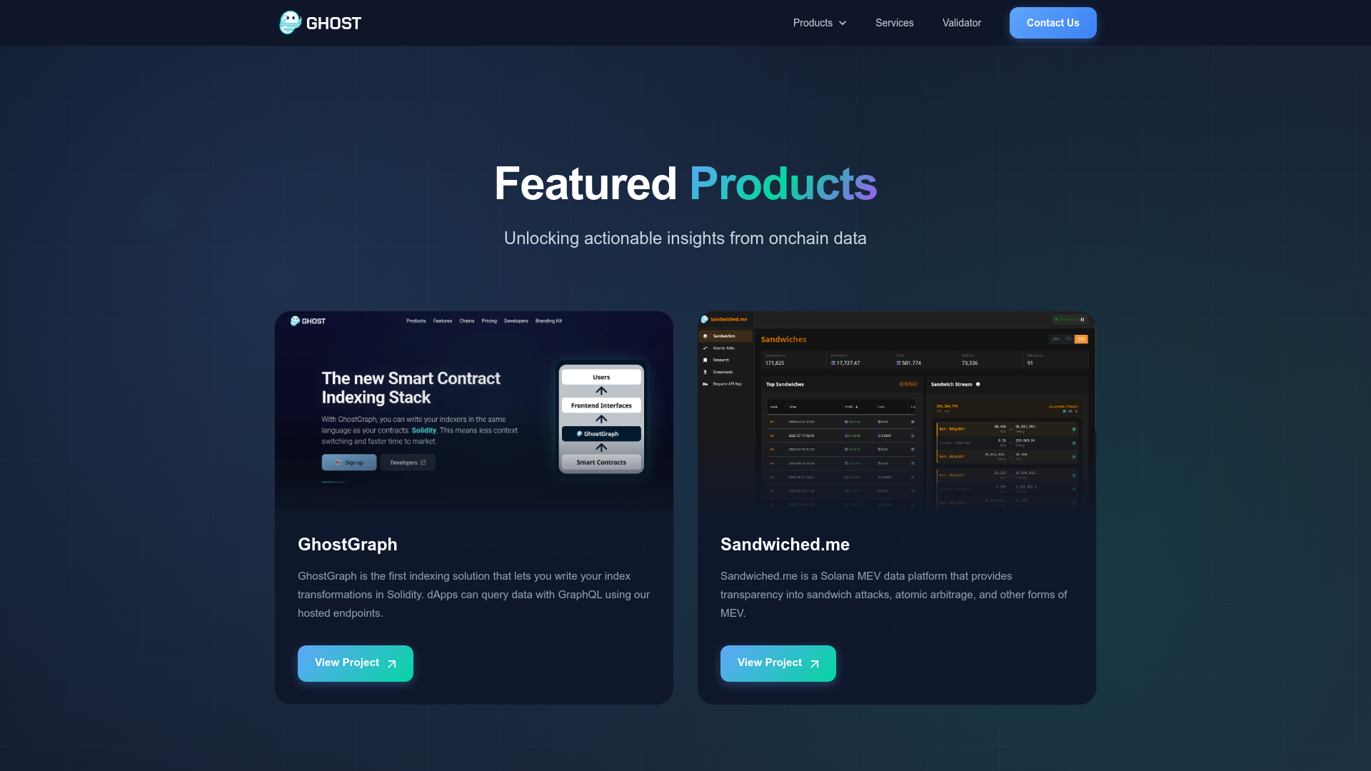 Ghost website screenshot