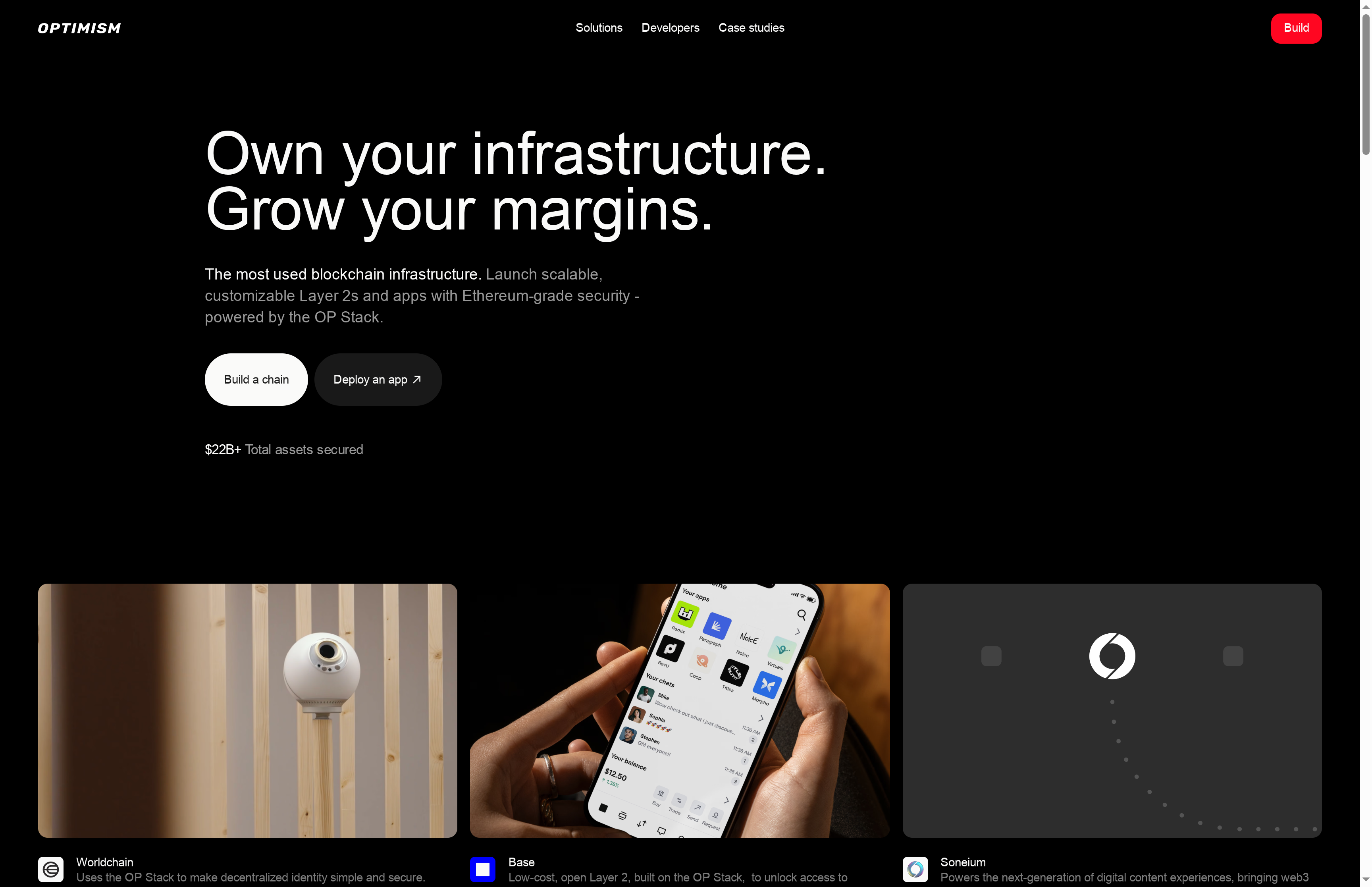 Optimism website screenshot