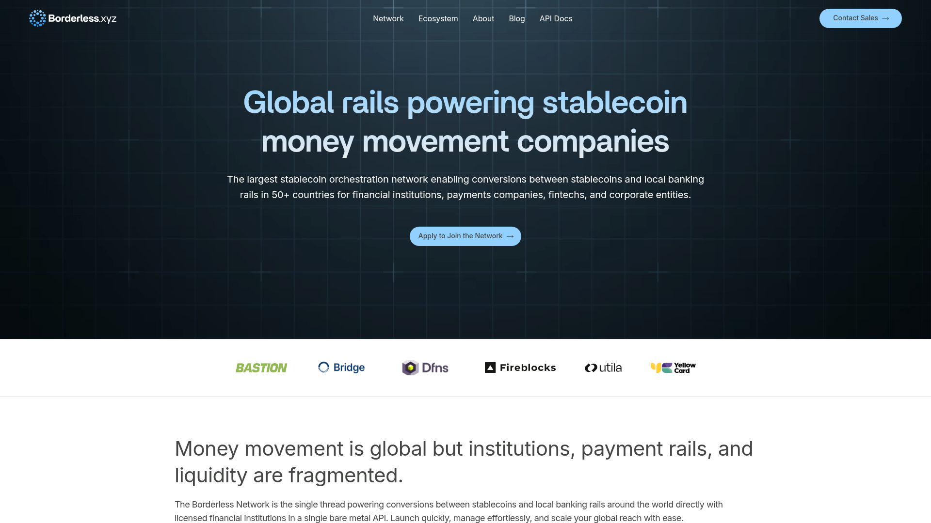 Borderless website screenshot