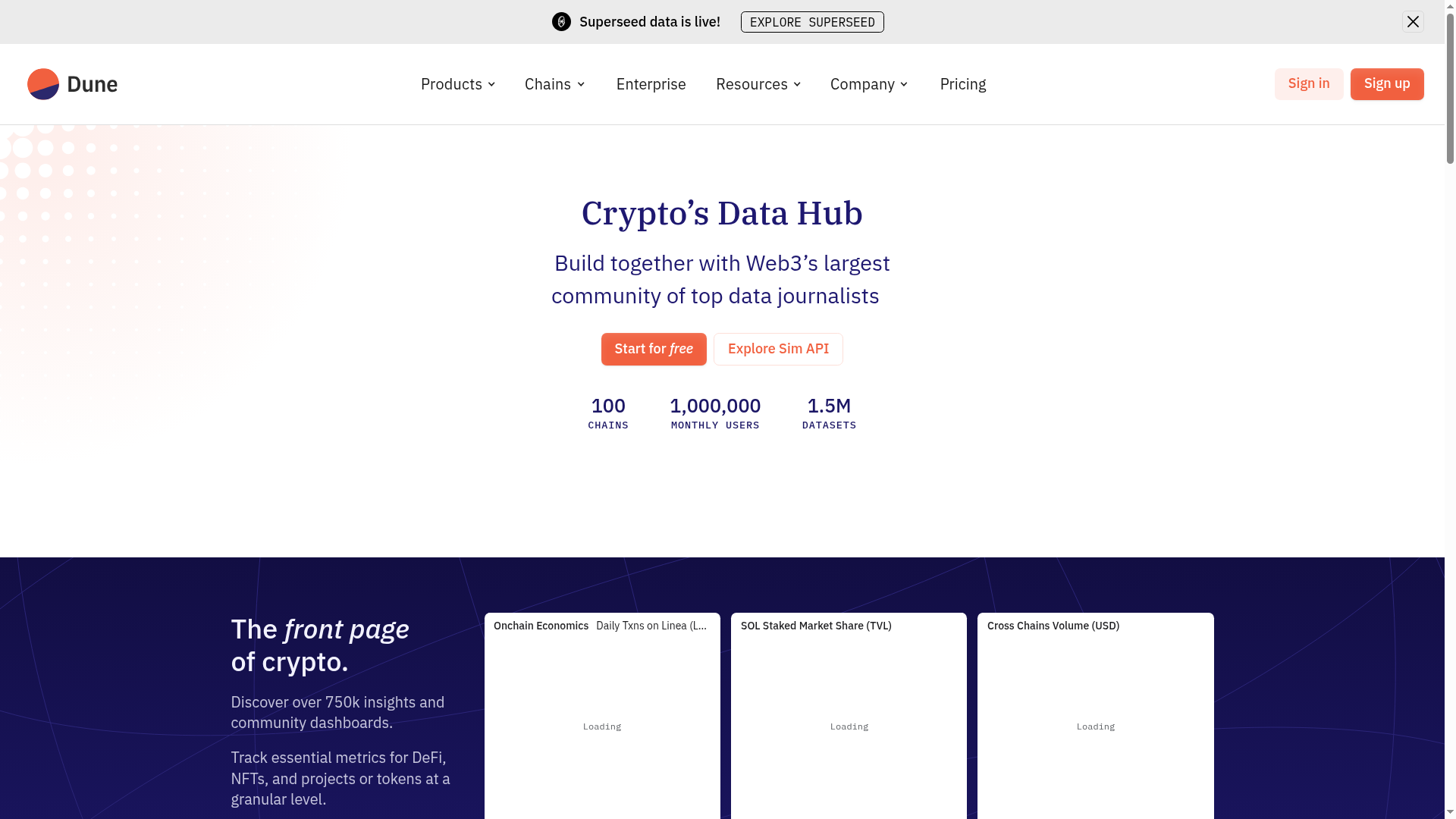 Dune website screenshot