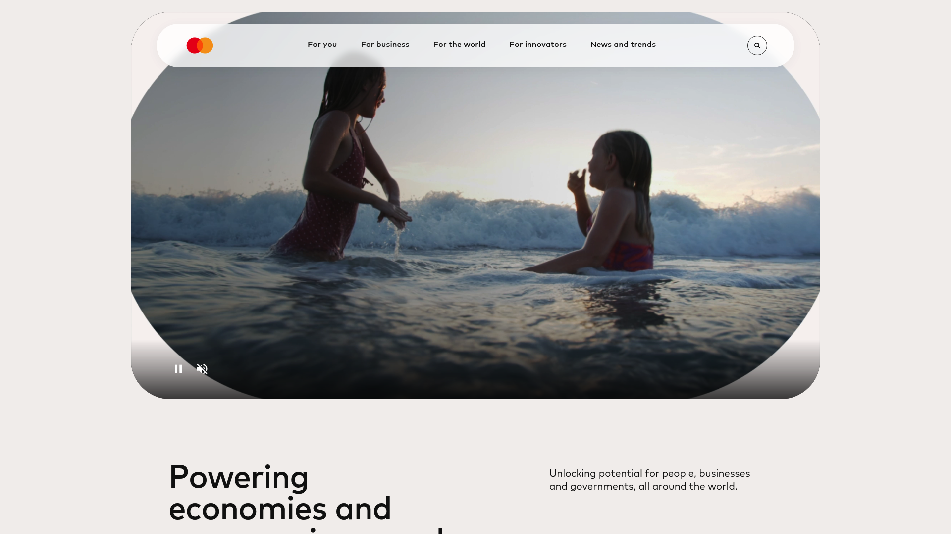 Mastercard website screenshot