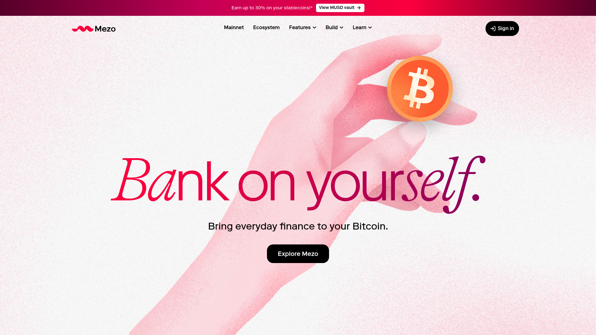 Mezo website screenshot