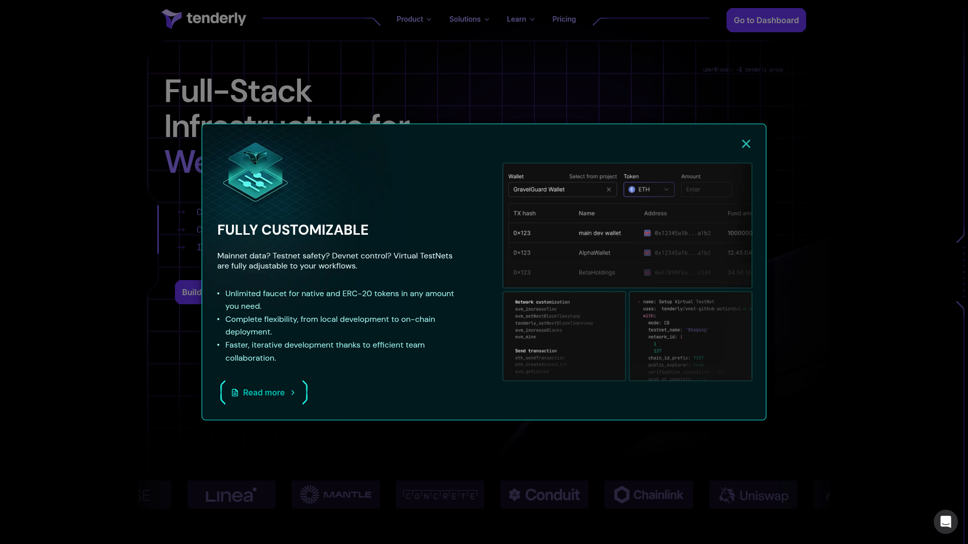 Tenderly website screenshot