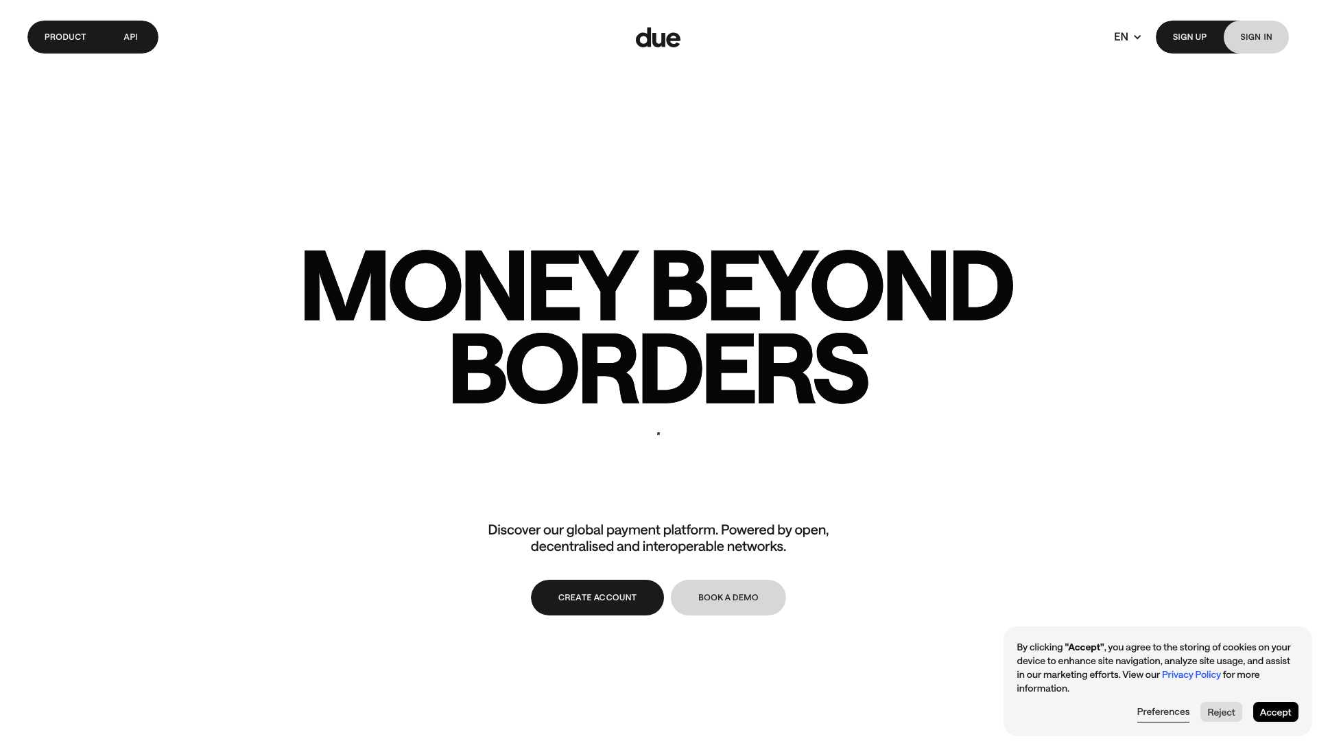 Due website screenshot