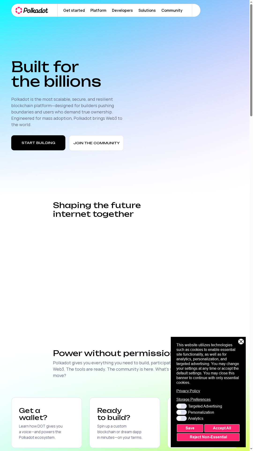 Polkadot website screenshot