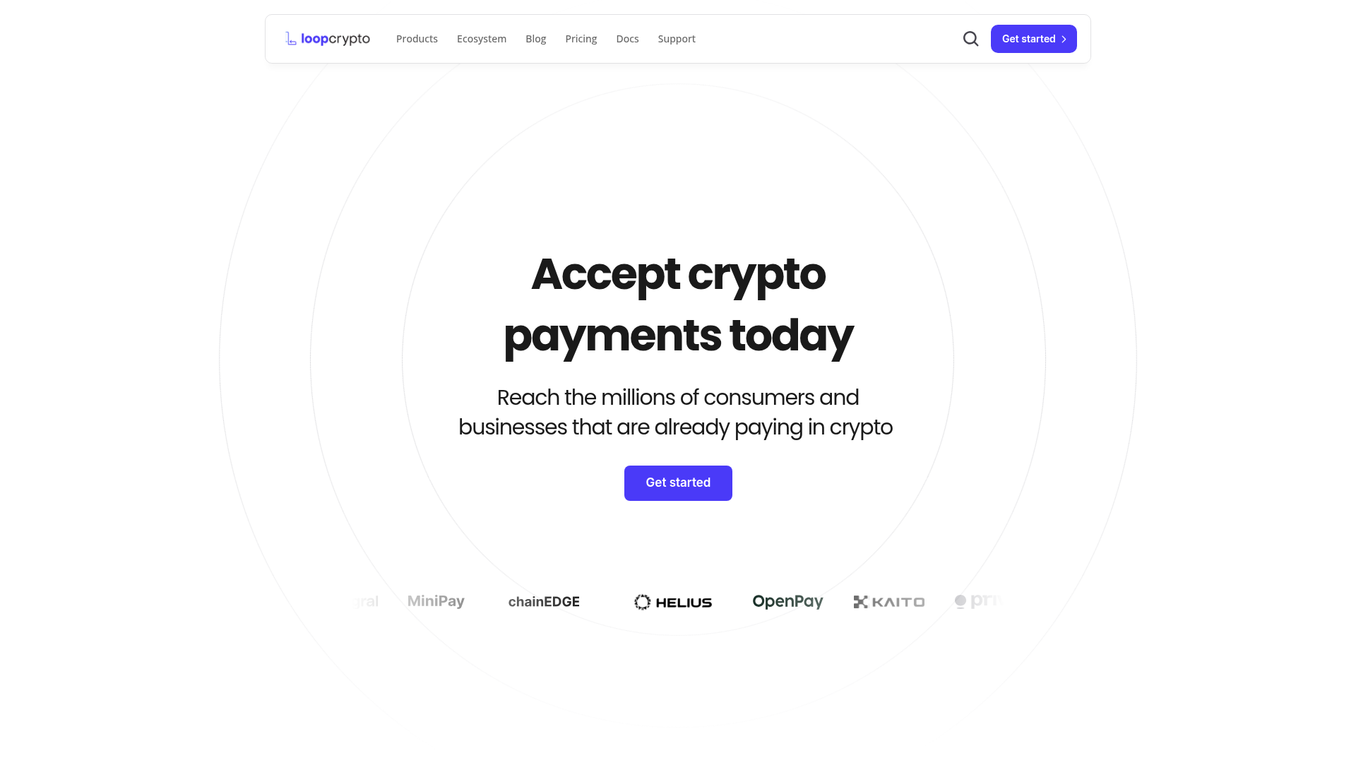Loop Crypto website screenshot