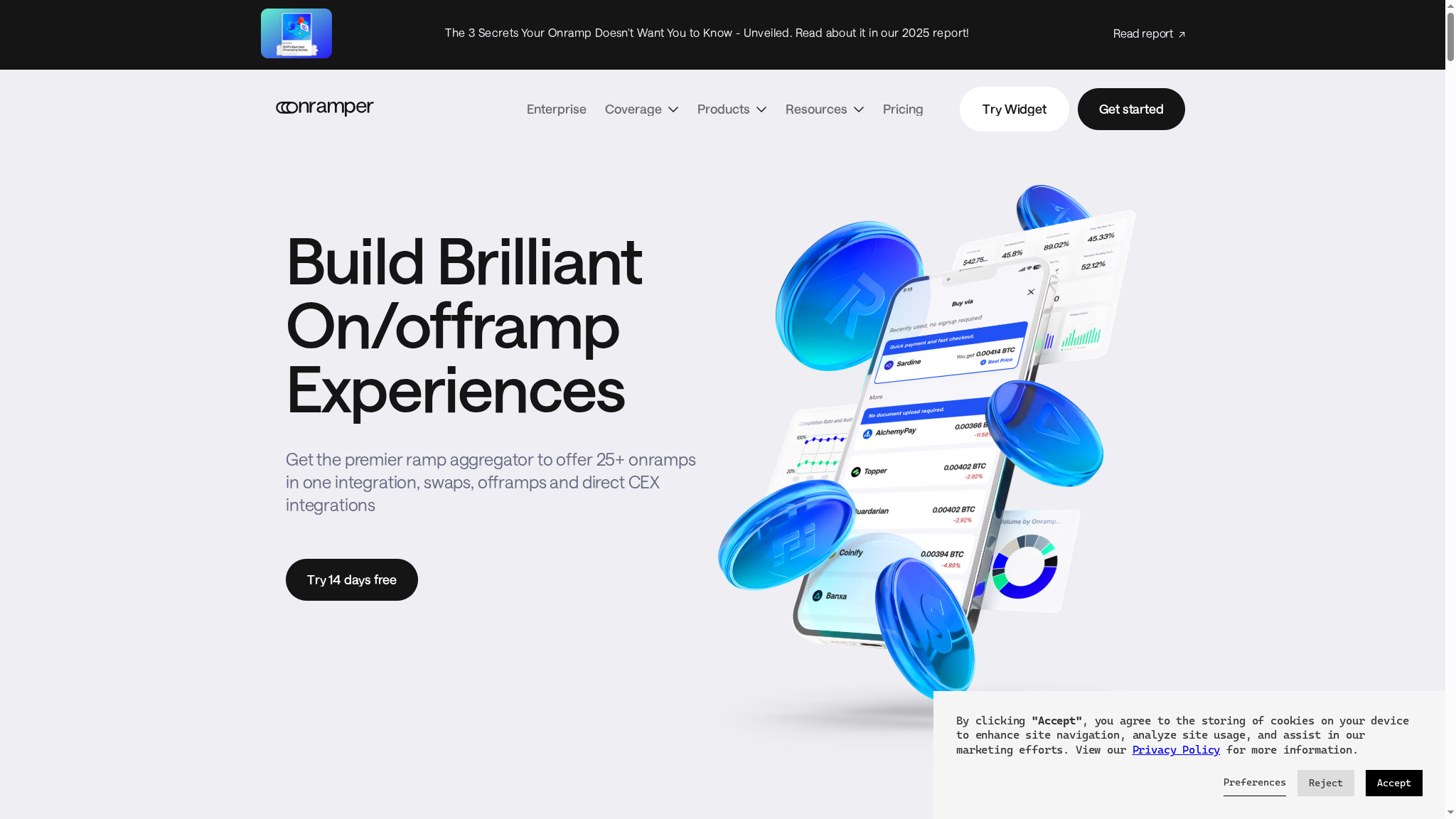 Onramper website screenshot