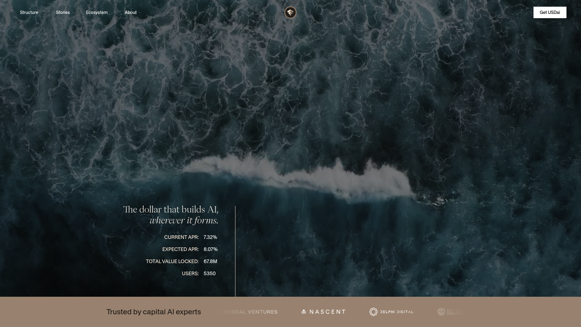 USD.AI website screenshot