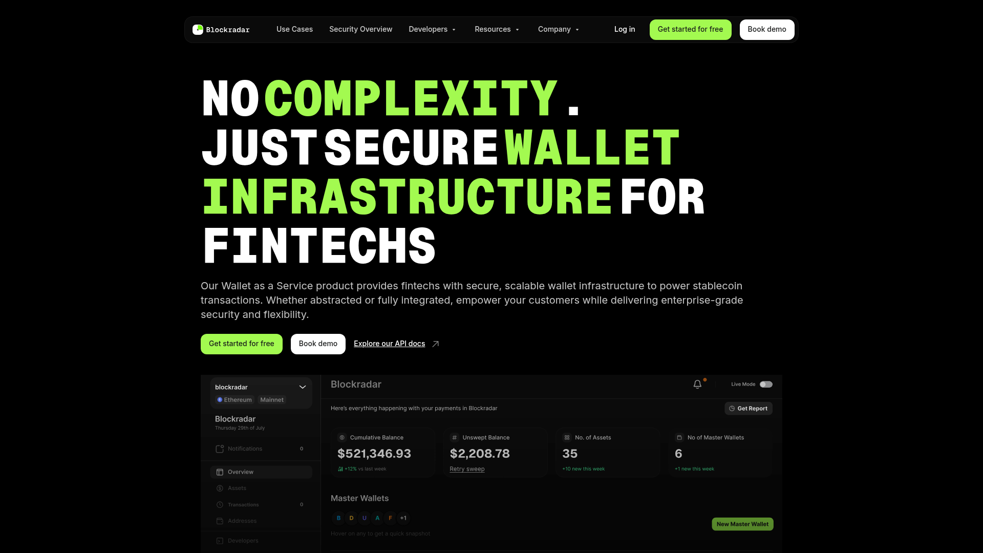 Blockradar website screenshot