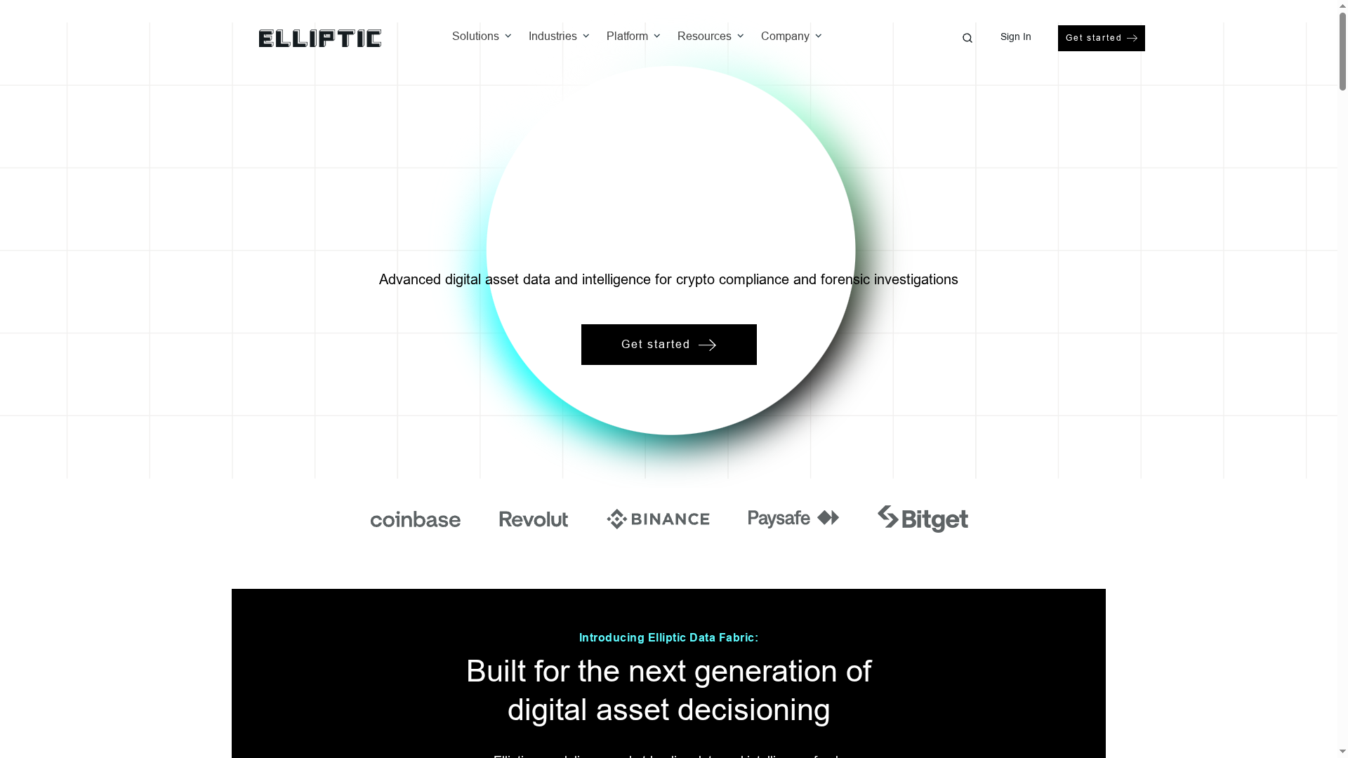 Elliptic website screenshot