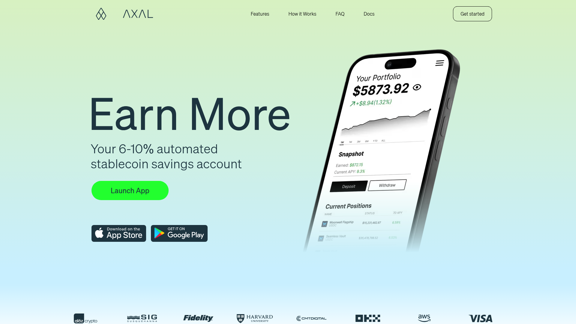 Axal website screenshot