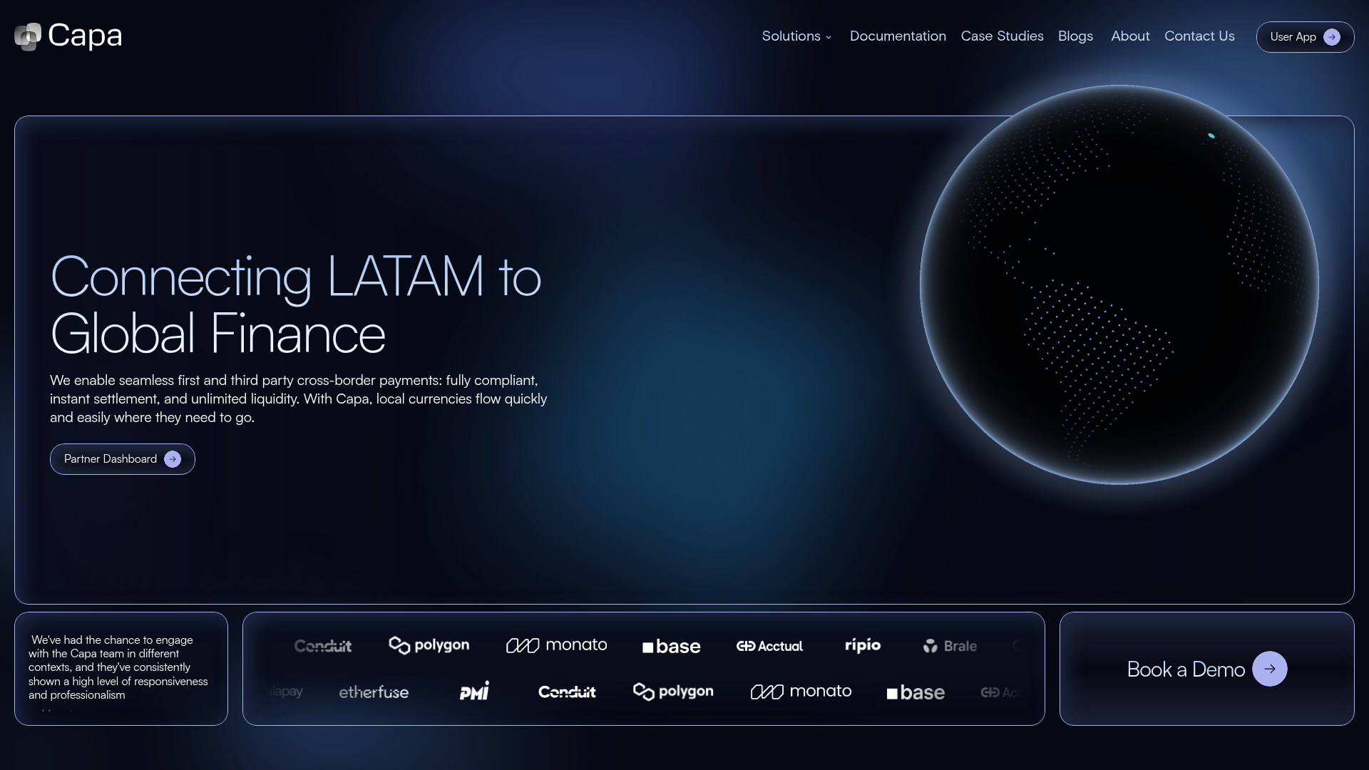Capa website screenshot