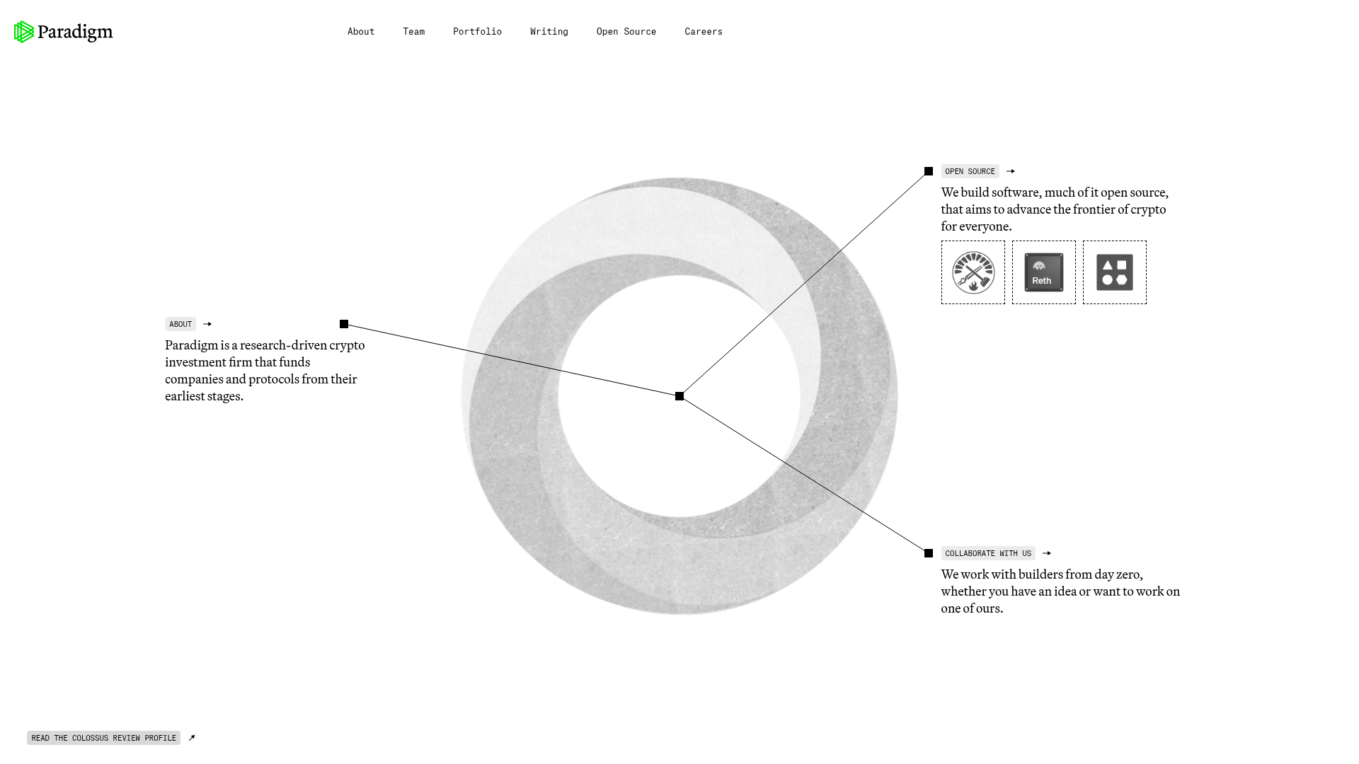 Paradigm website screenshot