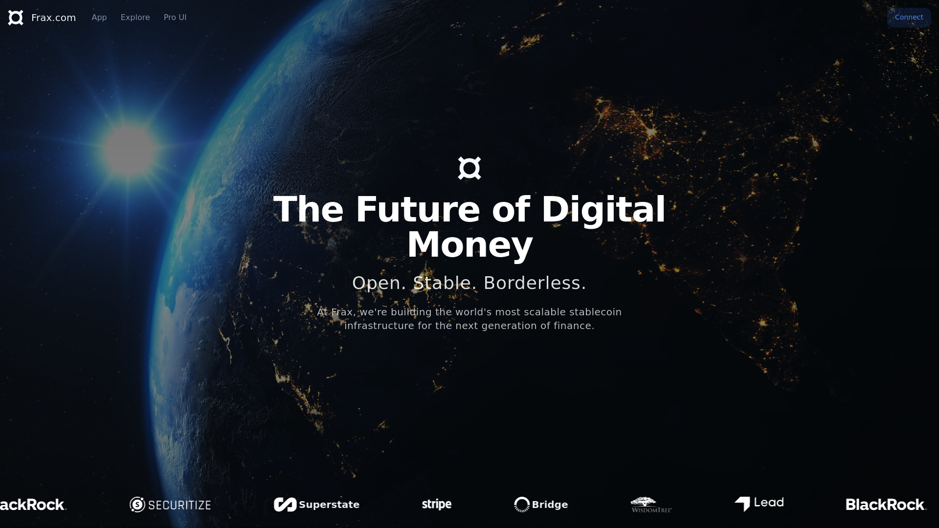 Frax Finance website screenshot