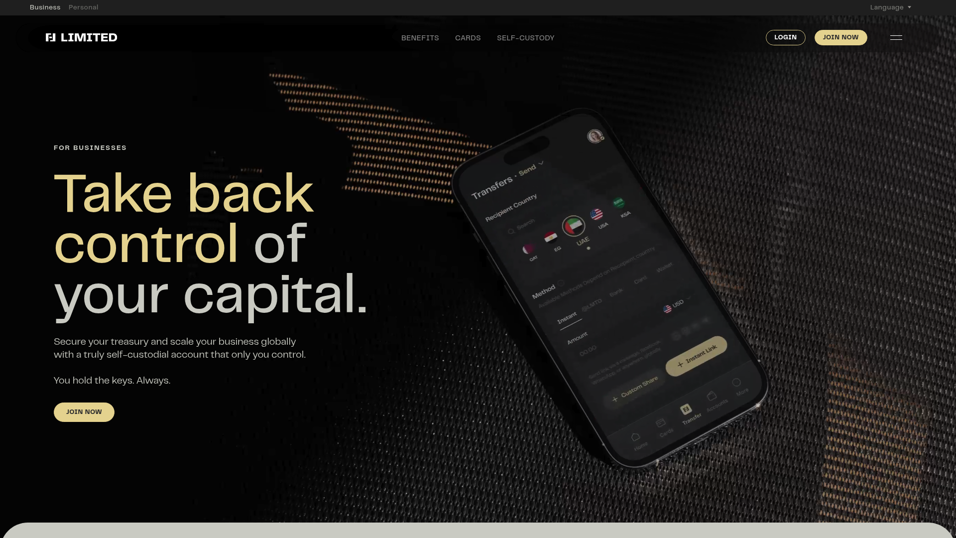 Limited website screenshot