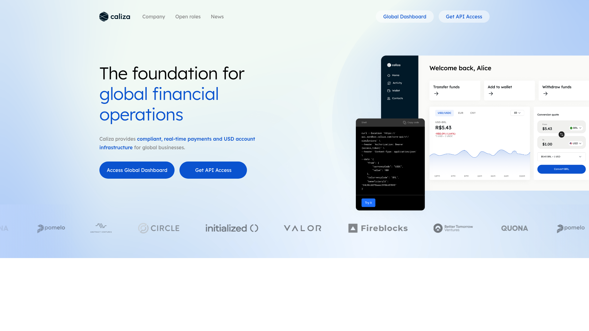 Caliza website screenshot