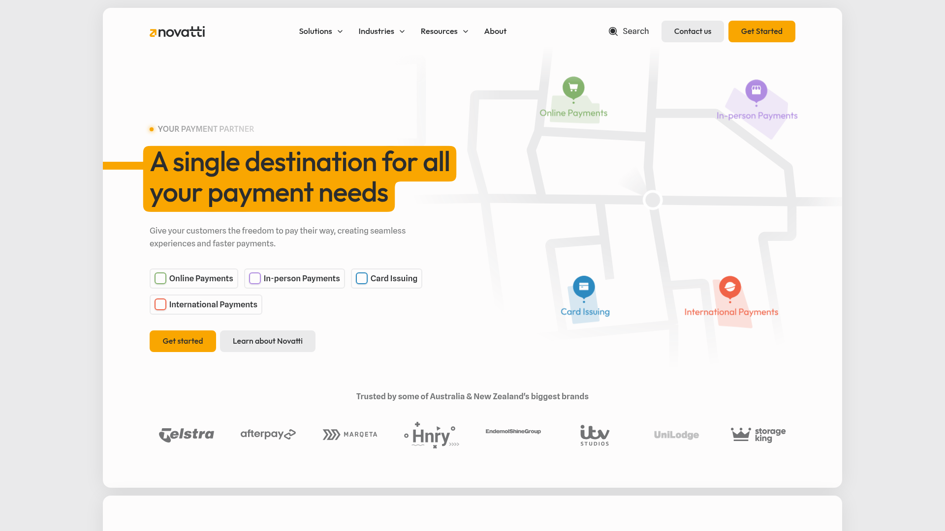 Novatti website screenshot