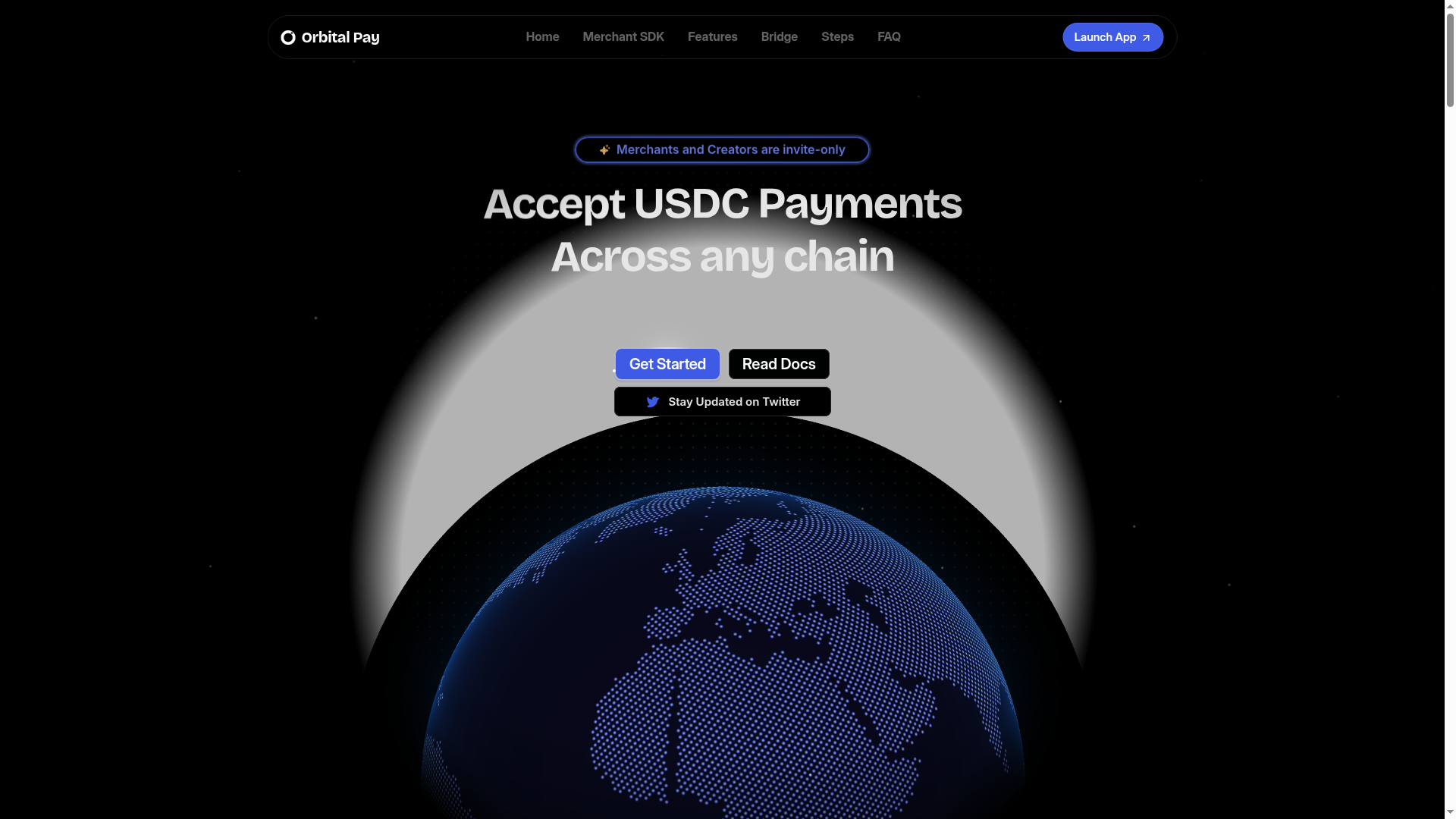 Orbital Pay website screenshot