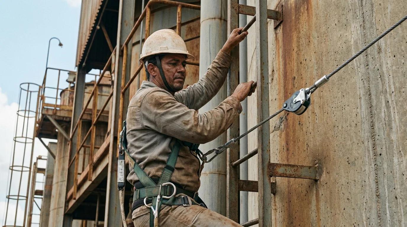 Linha de vida em escada marinheiro: norma e certificação