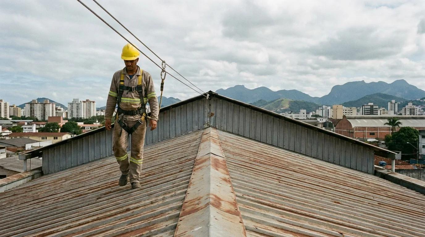 Linha de vida para telhado: como proteger a manutenção de cobertura