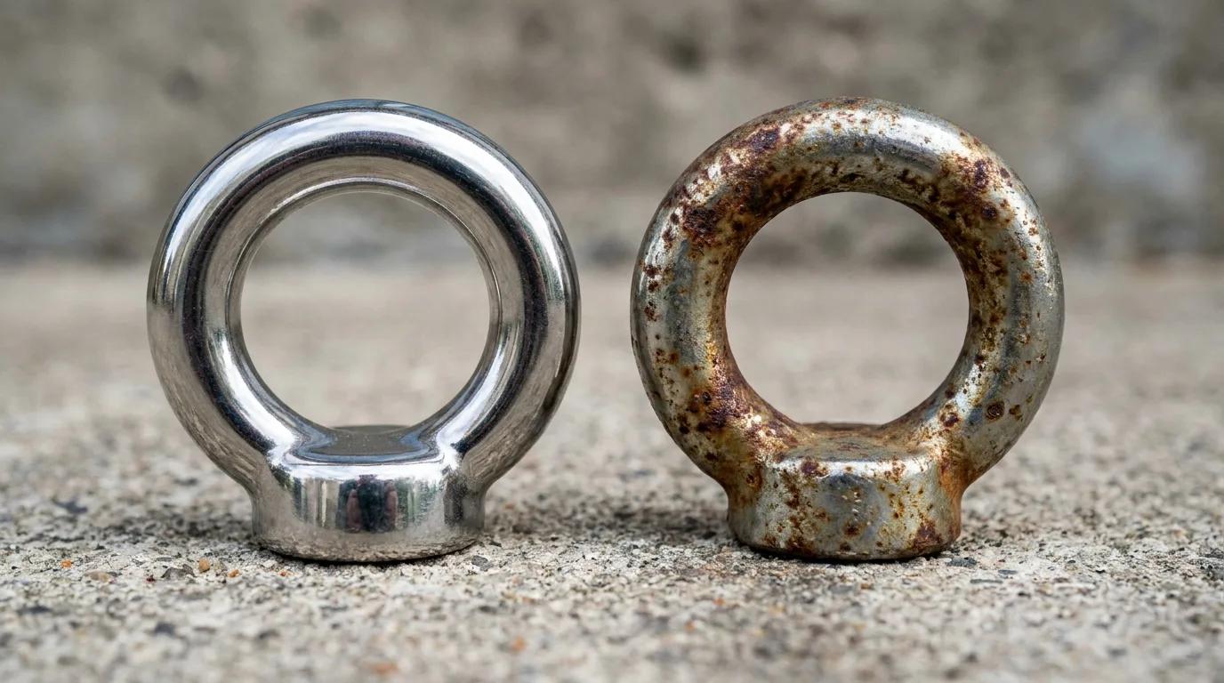 Por que o olhal de ancoragem deve ser INOX 316 (e não 304)