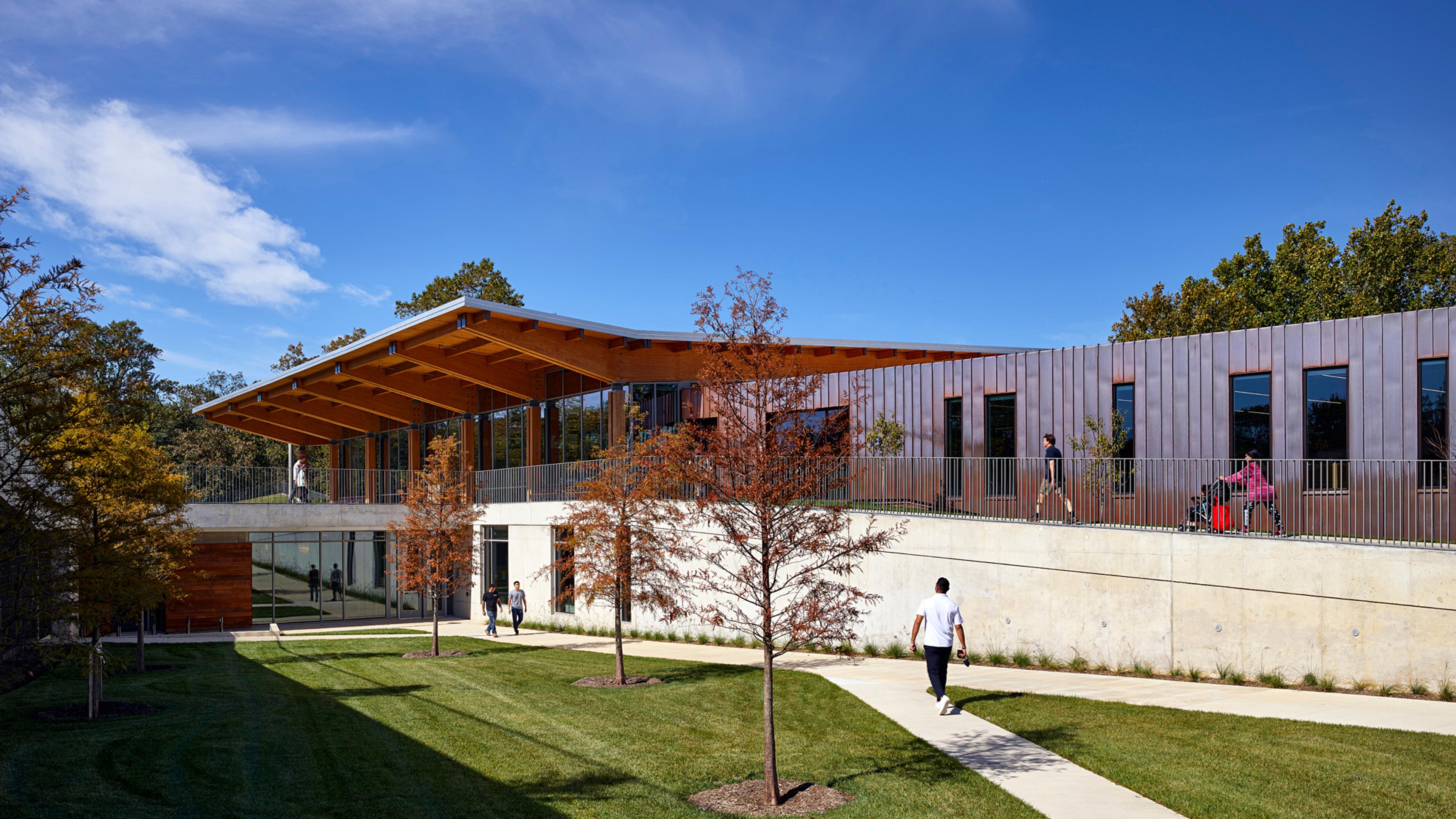 an image of the copper siding on the Lubber Run Community Center in Arlington, VA