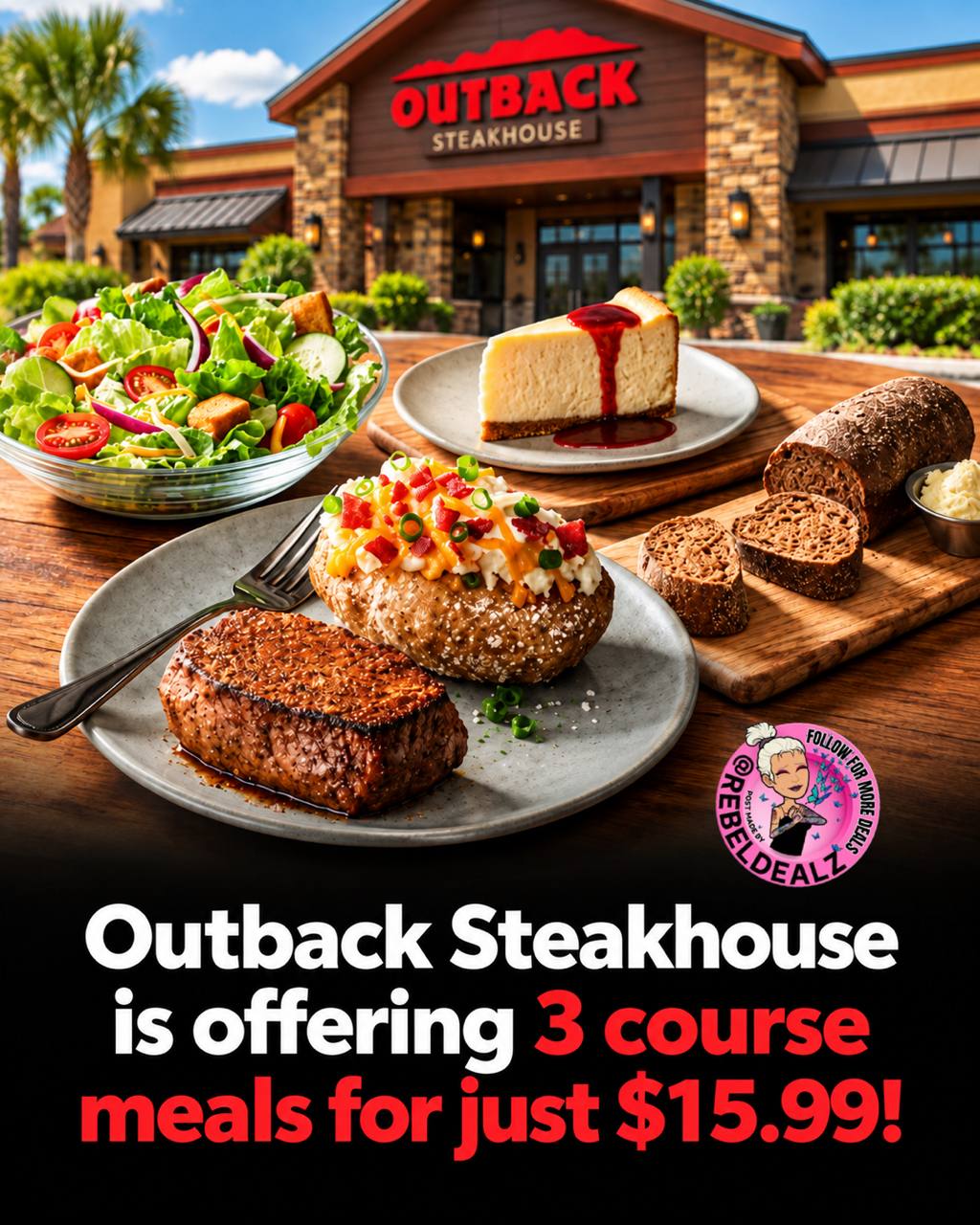 Outback Steakhouse Has a 3-Course Meal Starting at Just $15.99