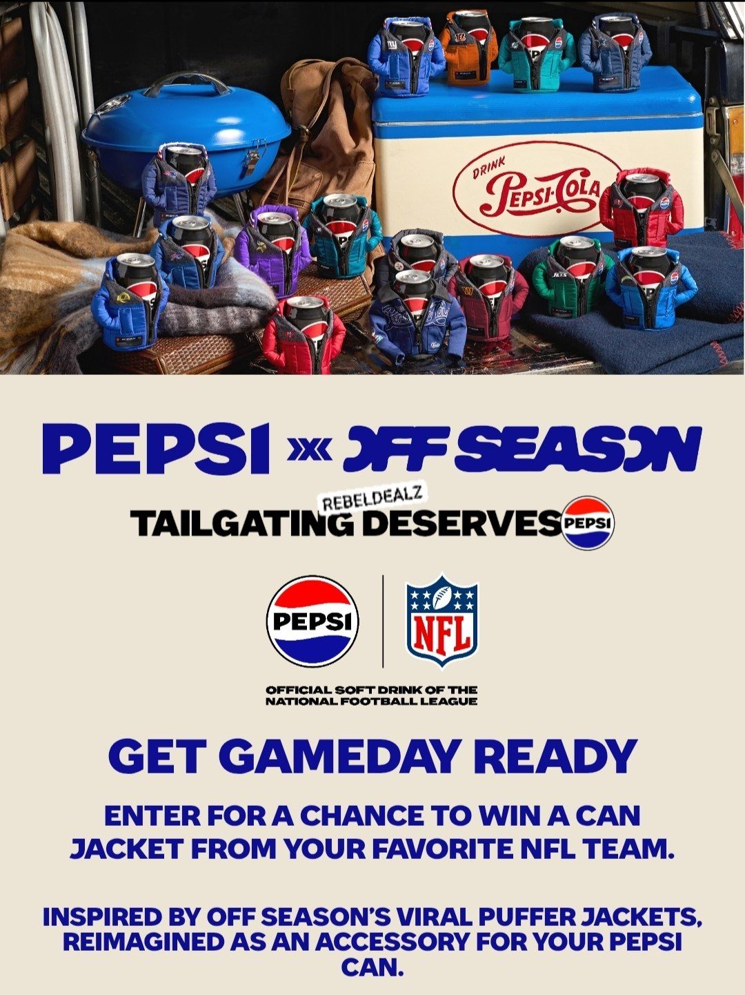 Pepsi x Off Season Can Jacket Sweepstakes: Win Your NFL Team's