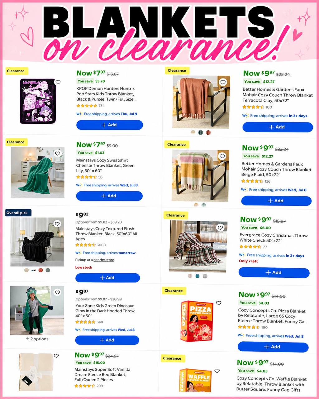 Walmart Clearance: So Many Blankets on Sale