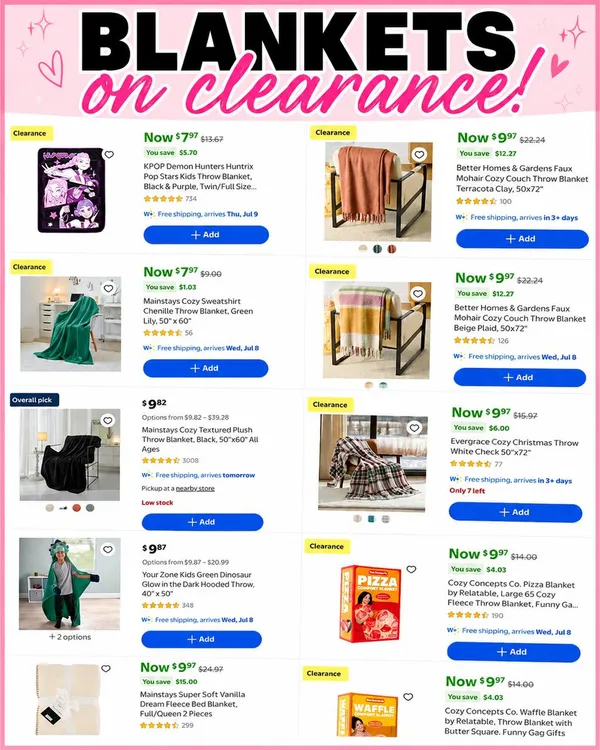 Walmart Clearance: So Many Blankets on Sale