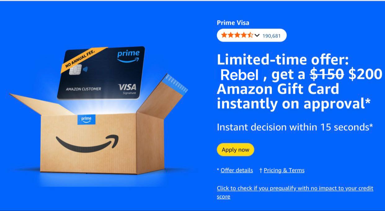Prime Days Deals - $200 Gift Card Offer