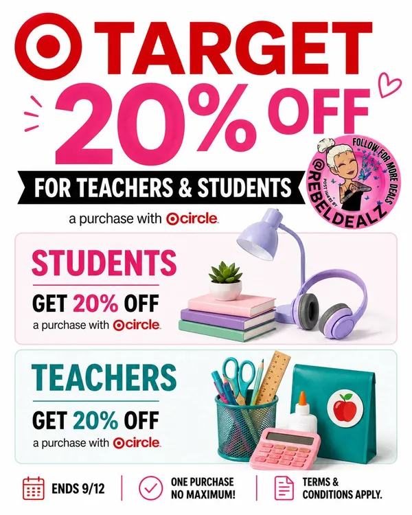 Target Circle Student & Teacher Discount: Save 20% on One Purchase