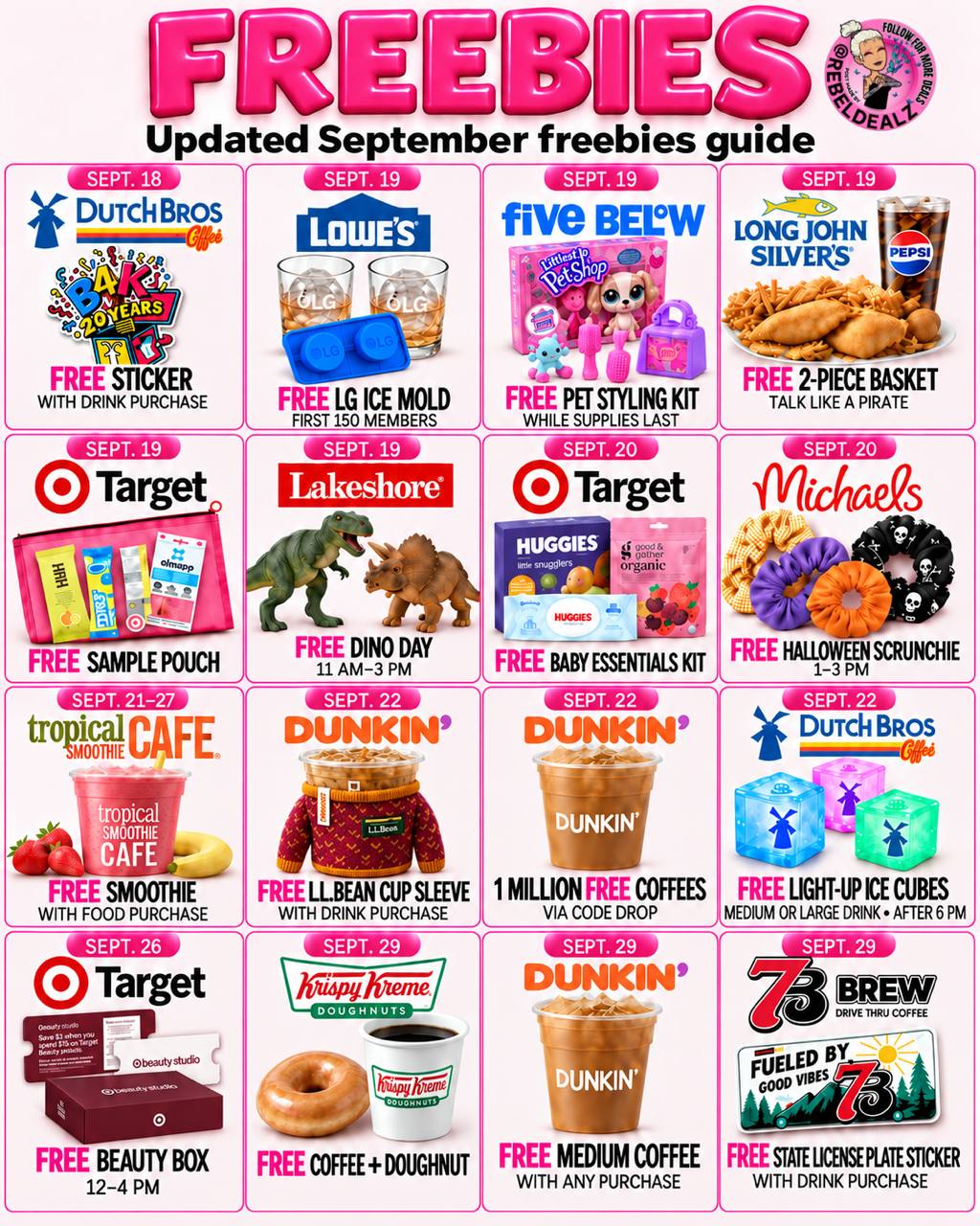 September 2026 Freebies Guide: Free Food, Store Giveaways and Kids' Events