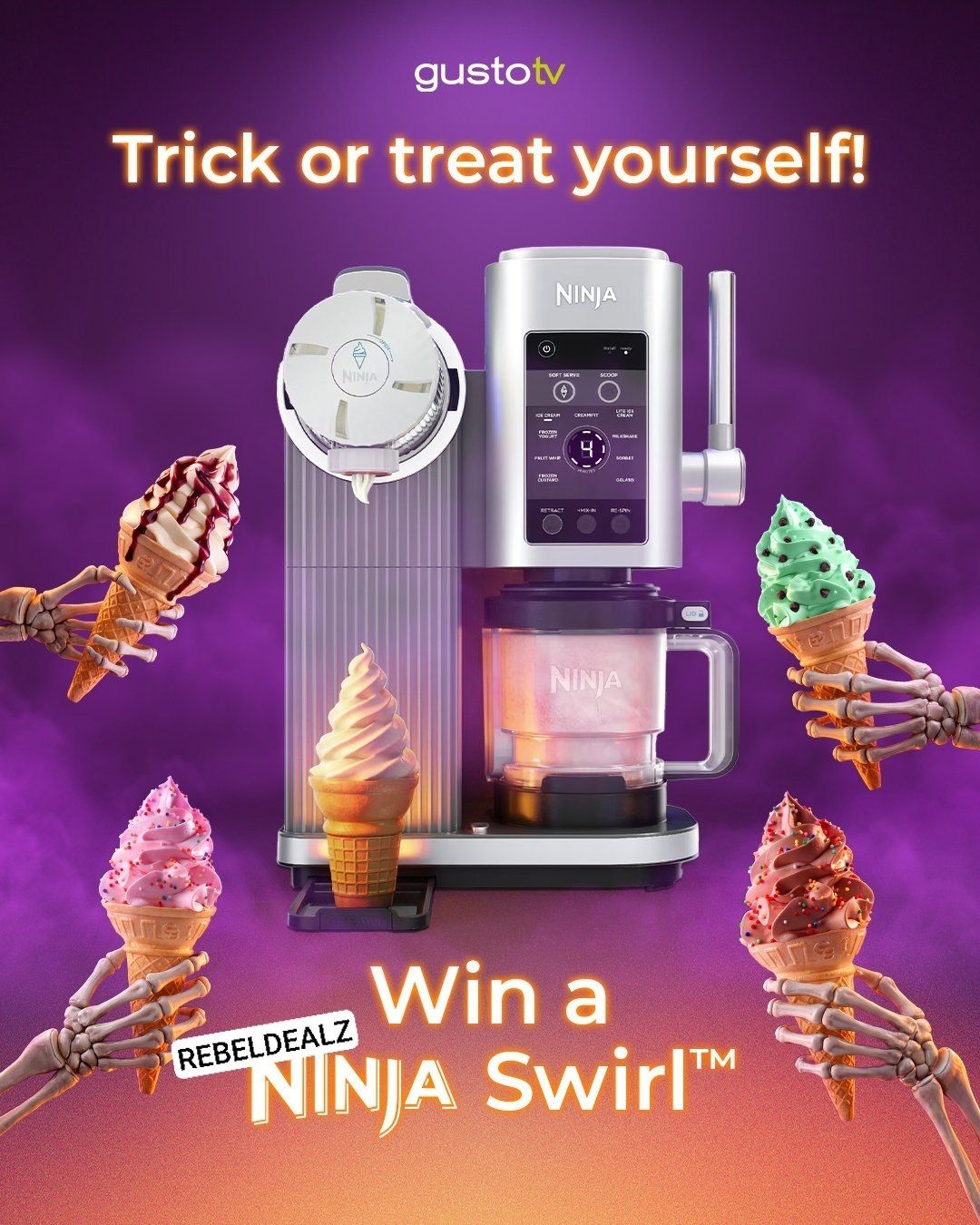 Win a Ninja CREAMi Swirl in the GustoTV Halloween Giveaway