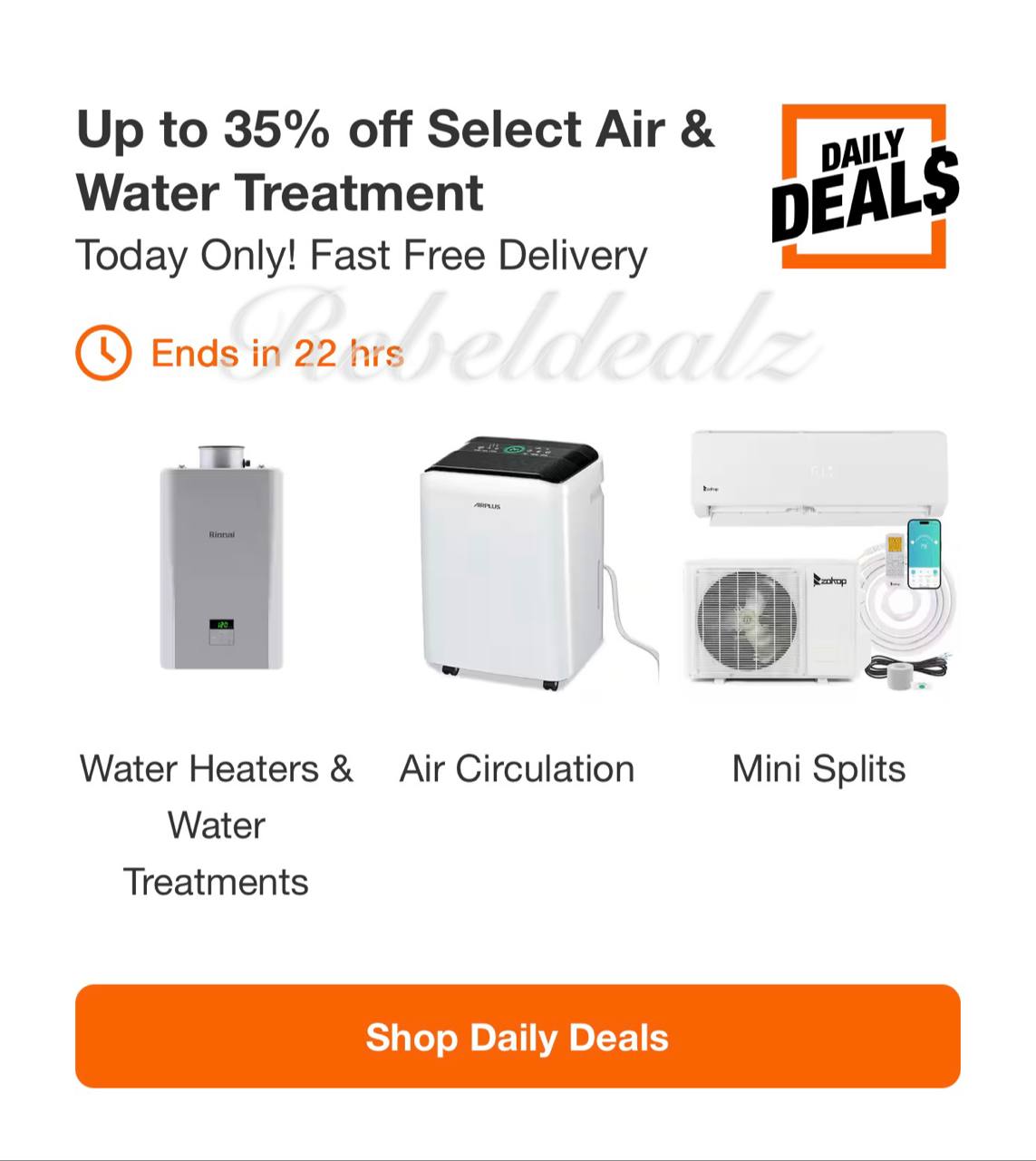 Home Depot Daily Deals: Up to 35% Off Air & Water Treatment