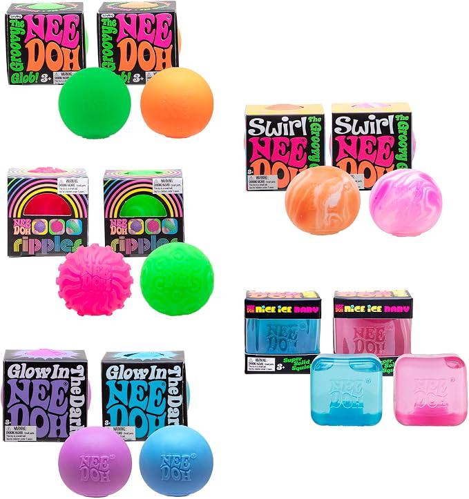 Schylling NeeDoh Teenie 10-Pack of Mini Squish Toys