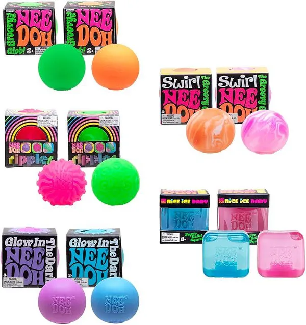 Schylling NeeDoh Teenie 10-Pack of Mini Squish Toys