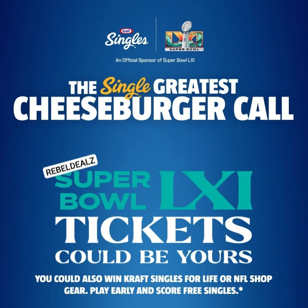 Kraft Singles Sweepstakes: Win Super Bowl LXI Tickets