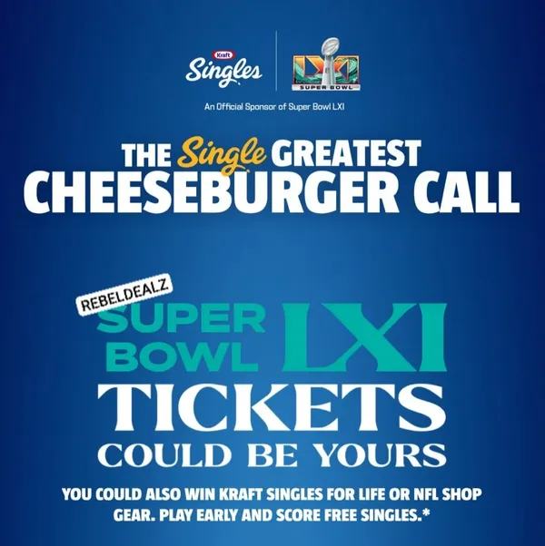 Kraft Singles Sweepstakes: Win Super Bowl LXI Tickets