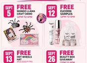 Target In-Store Giveaways and Events in September