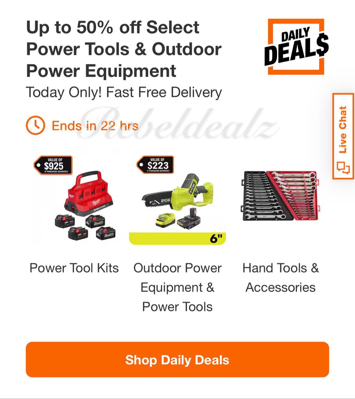 Home Depot Daily Deals: Up to 50% Off Power Tools & Outdoor Equipment