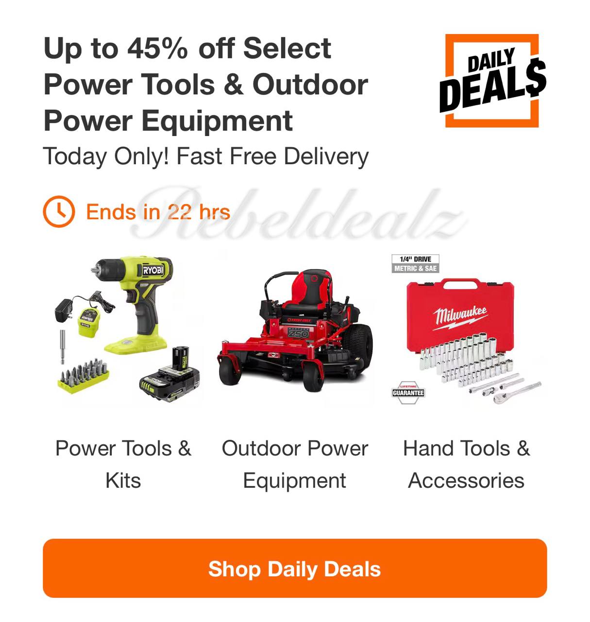 Home Depot Daily Deals: Up to 45% off Power Tools & Outdoor Equipment