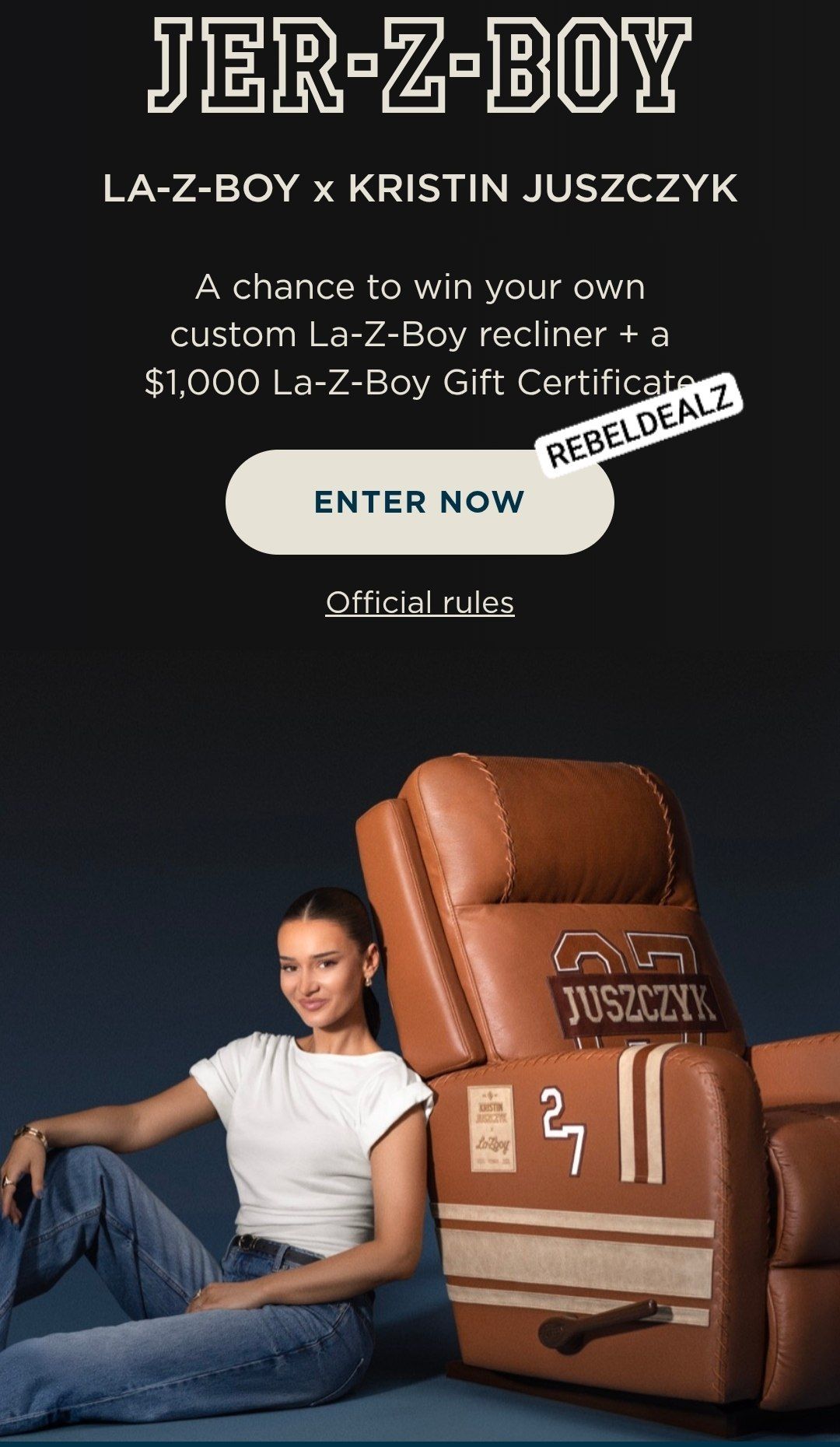 La-Z-Boy Jer-Z-Boy Sweepstakes: Enter to Win (3 Winners)