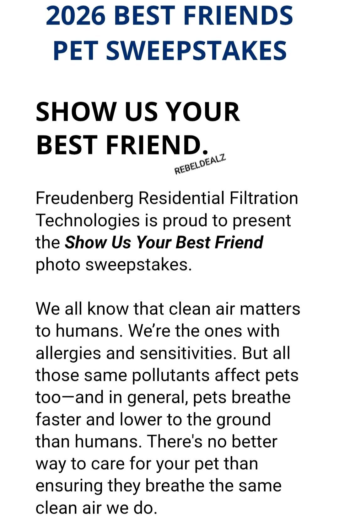 Arm & Hammer National Pet Month Sweepstakes